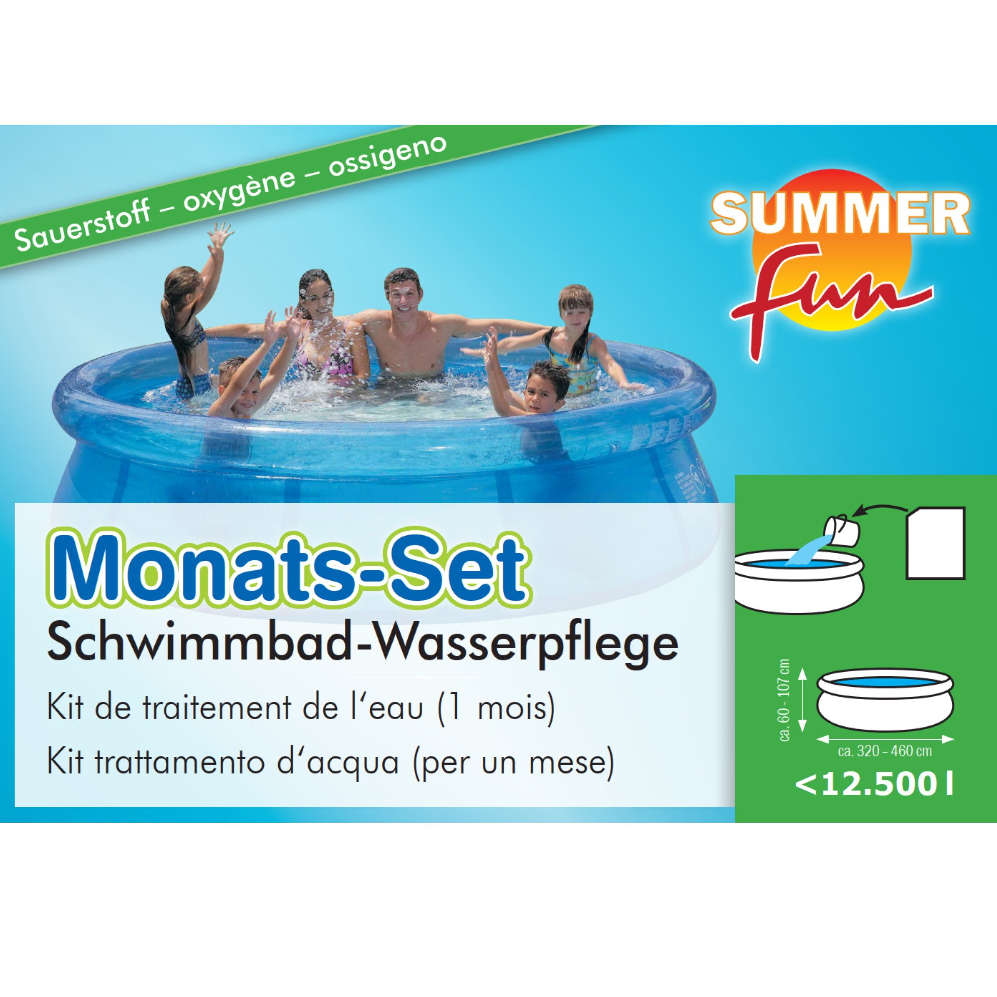 Monats-Set Sauerstoff - Schwimmbad-Wasserpflege - 0,86 kg